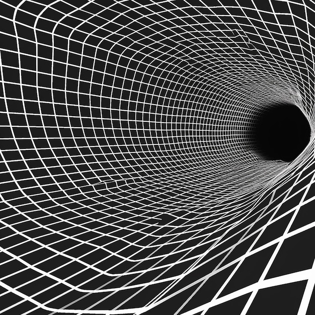 Photo warped grid simulation of an unoccupied vacuum space