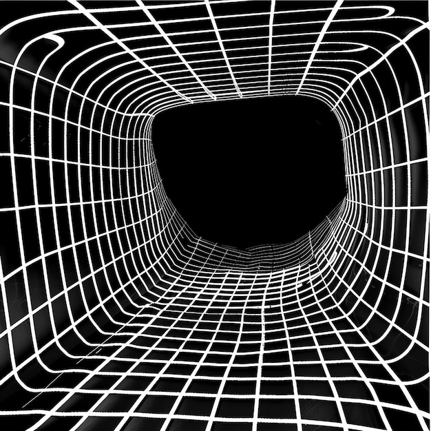 Photo warped grid simulation of an unoccupied vacuum space