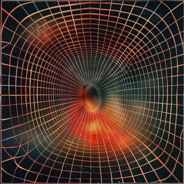 Photo warped grid simulation of an unoccupied vacuum space