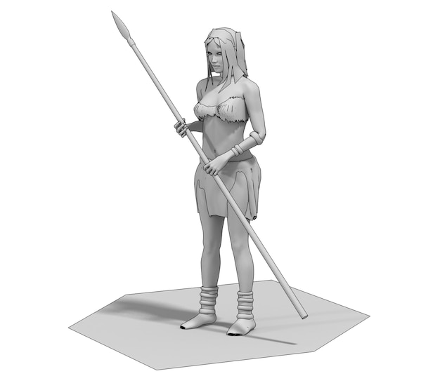 warrior character cg rendering 3D illustration