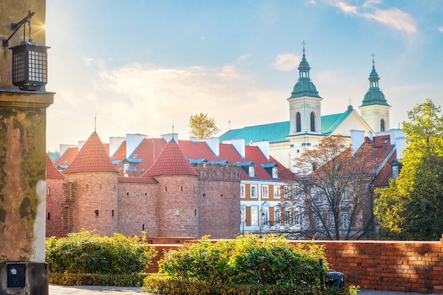 Warsaw barbican in autumn