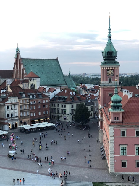 Warsaw old city panoramic view with St. Anne's Church and St John's Archcathedral, Poland