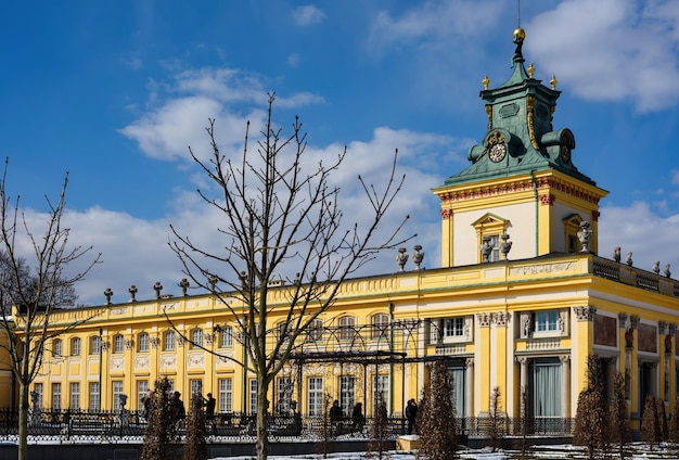 Warsaw Poland 04032022 The Royal Wilanow Palace Facade view