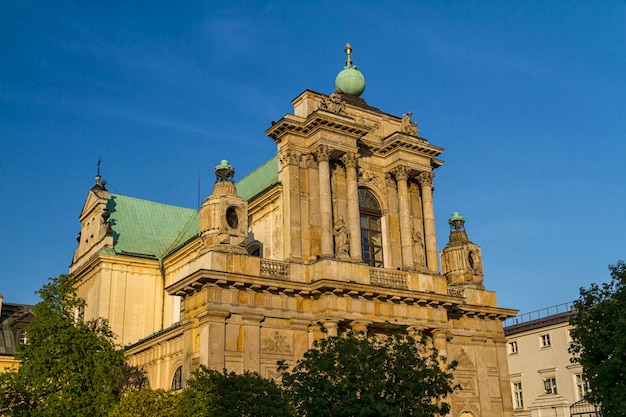 Warsaw Poland Carmelite church at famous Krakowskie Przedmiescie street Neoclassical architecture