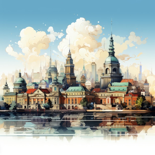 Warsaws Architectural Marvels A Captivating Cityscape Painting