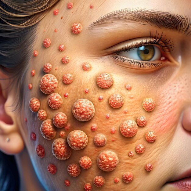 Photo warts skin condition viral infection bumps medical illustration contagious growths dermatology