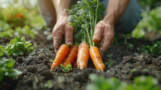 was holding a bunch of fresh carrots