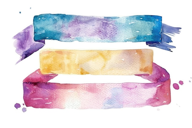 Photo washi tape watercolor element for decorate