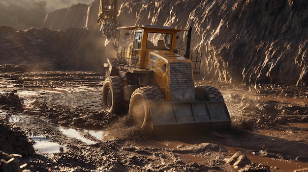 Washing construction machinery off dirt before goes out of the construction site