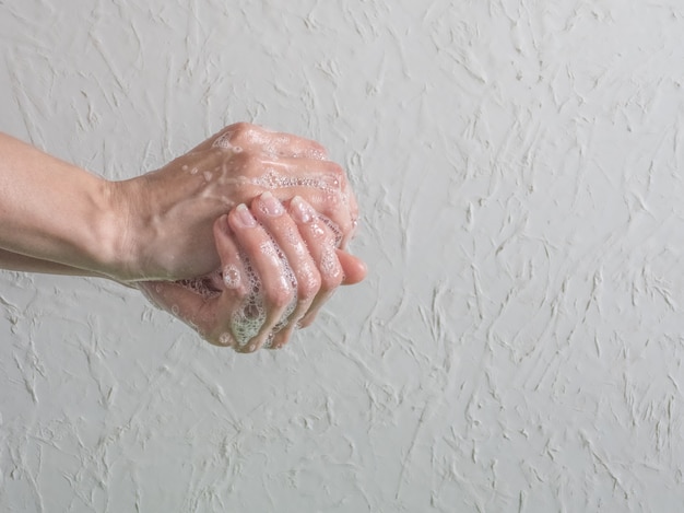 Washing hands. Hygiene concept, prevent the spread of germs and bacteria and avoid infections corona virus