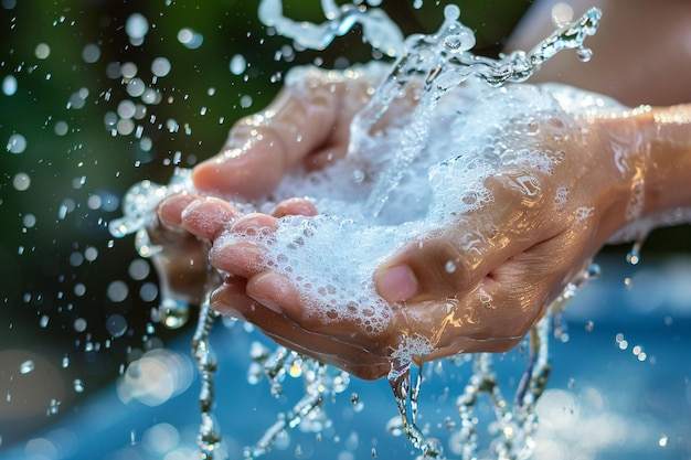 Washing hands with soap and water for at least generative ai