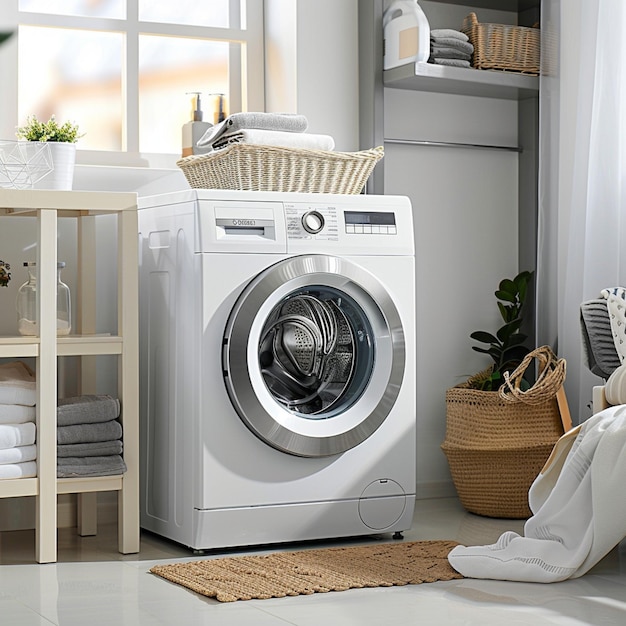 Photo washing machine in a clean house