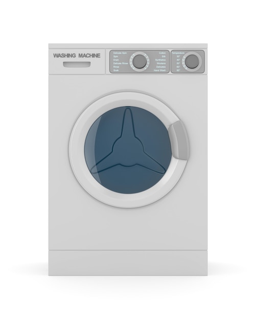 Washing machine isolated on white. 3D illustration