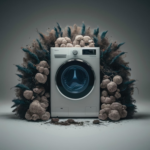 The washing machine isolated on a white background