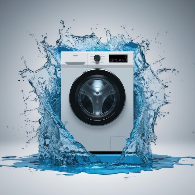 The washing machine isolated on a white background