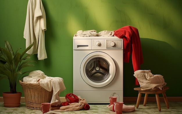 Washing Machine and Laundry Interior Design Generative AI