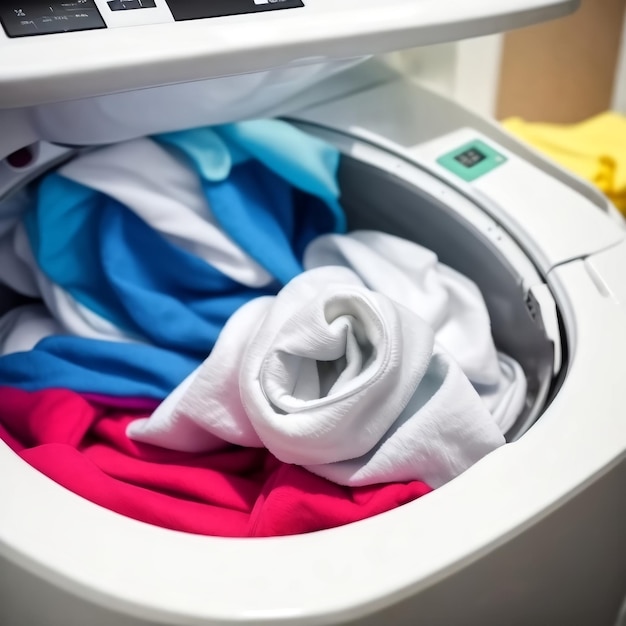 Washing machine with color clothes ai generated