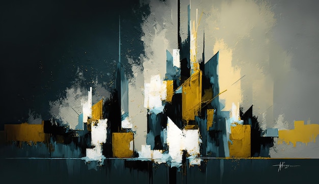 Washington city abstract yellow ai generated high quality illustration