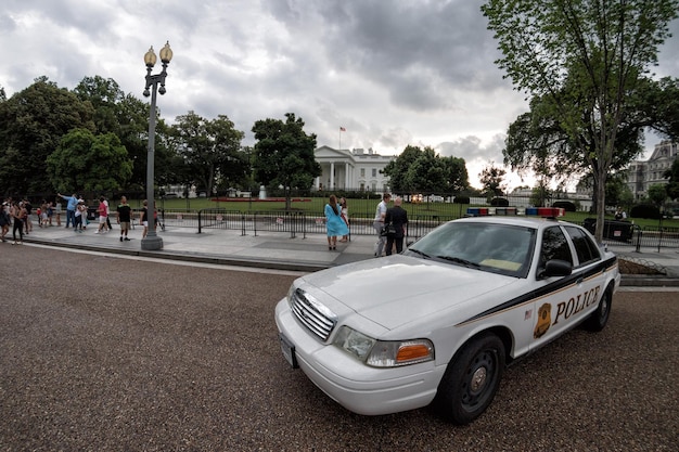 WASHINGTON D.C., USA - JUNE, 21 2016 - People taking pictures on back of White House building