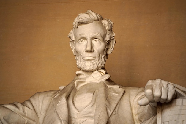 Washington DC Abraham LIncoln statue inside Lincoln Memorial built to honor the 16th President of the United States of America