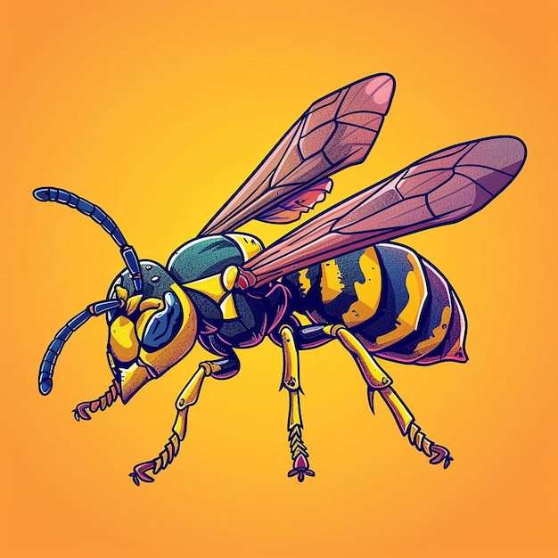 Wasp Cartoon Vector Icon Illustration