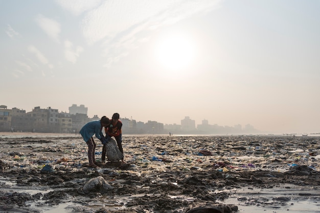 waste dumped at the beach cleanup