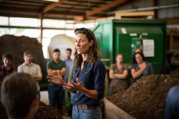 waste reduction advocate leads a composting and sustainable living workshop waste management