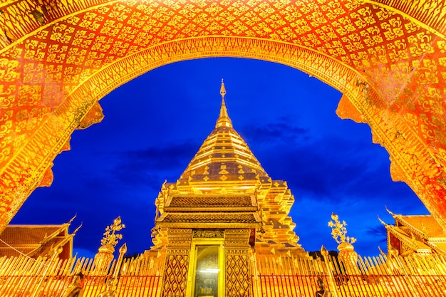 Wat Phra That Doi Suthep is tourist attraction of Chiang Mai, Thailand