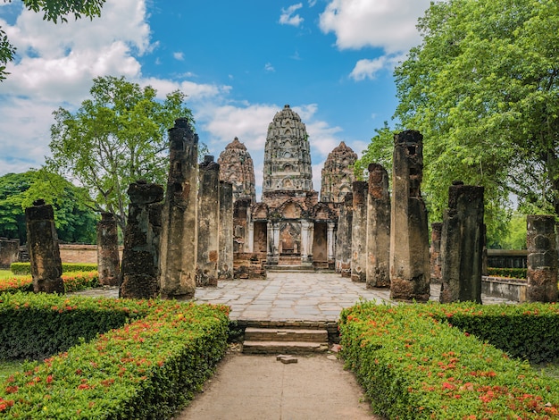 Wat si sawai Temple  At sukhothai historical park,Sukhothai city Thailand