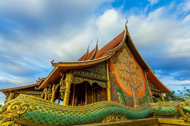 Wat sirindhorn wararam at night Ubon Ratchathani at Thailand