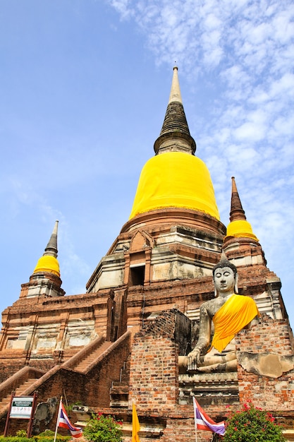 Wat Yai Chai Mongkol at Ayutthaya, Thailand.