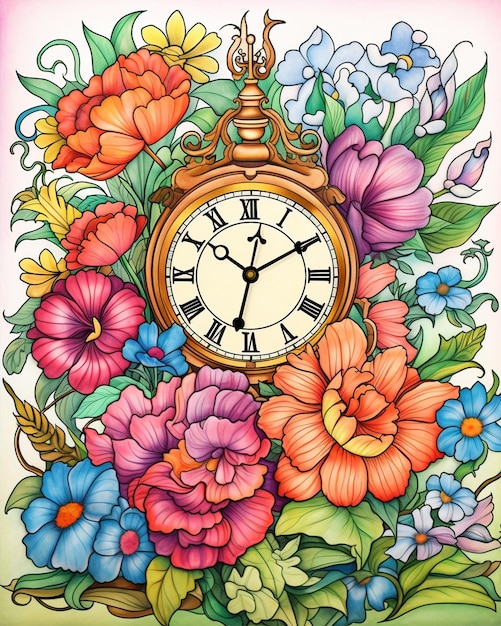 Watch and Clock Coloring Page