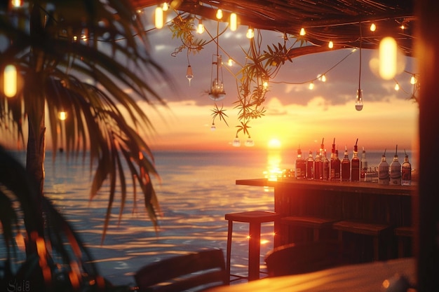 Watch the sunset from a beach bar