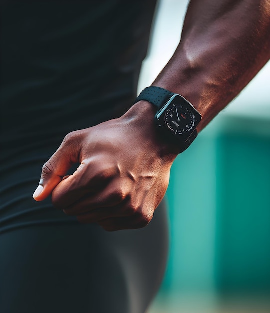 A watch with a black band that says quot the time is 10 00 quot