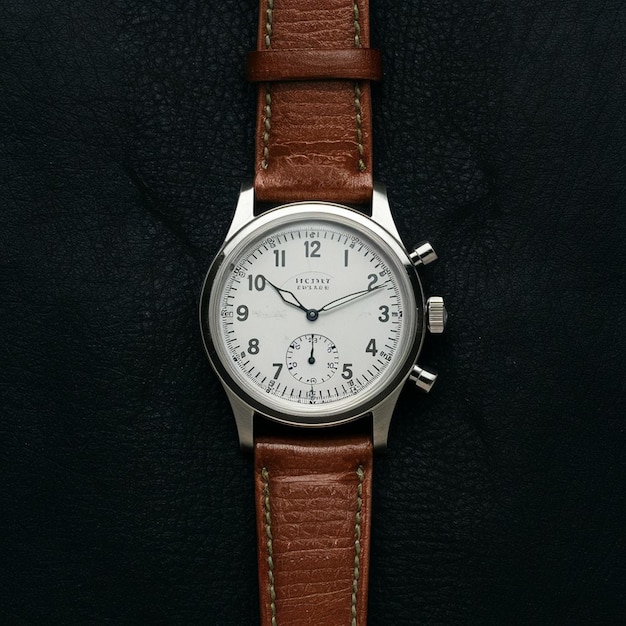 a watch with a brown band and a brown band