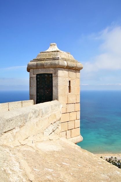 Watchtower of Santa Barbara fortress in Alicante, Spain