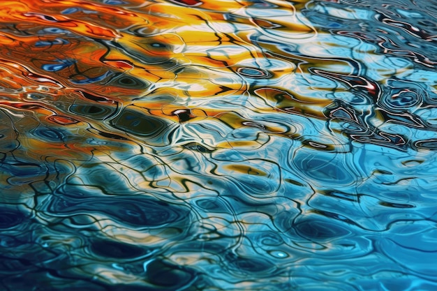 Water background that captivates the eye with its unique shapes colors and textures generative ai