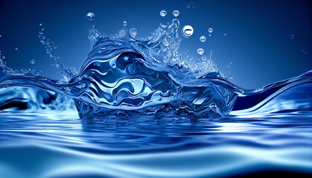 Water background with splashes 3d render