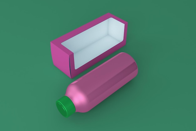 Water Bottle Box Left Side Isolated In Green Background