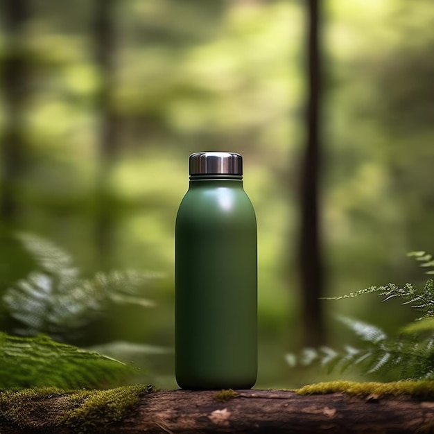 Water bottle thermos mockup