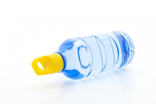 water bottle on white wall