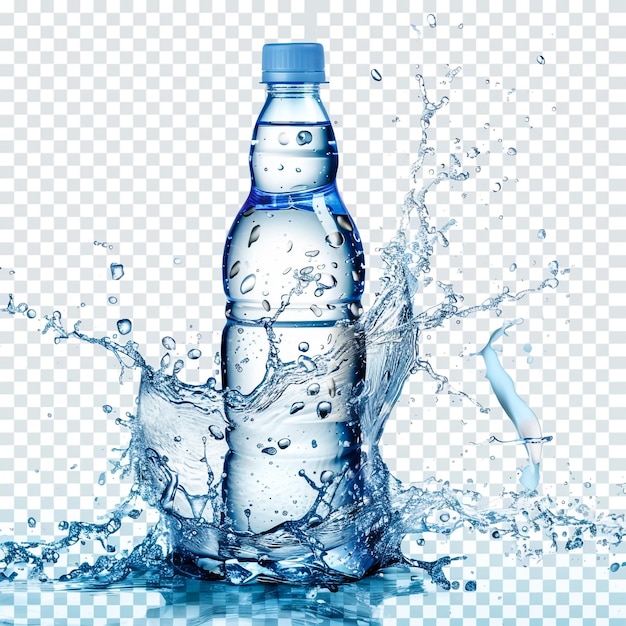 a water bottle with water splashing out of it