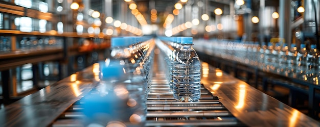 A water bottling plant staffed by individuals of various genders and backgrounds ensures safety and automation benefits Concept Manufacturing Diversity in workforce Workplace safety