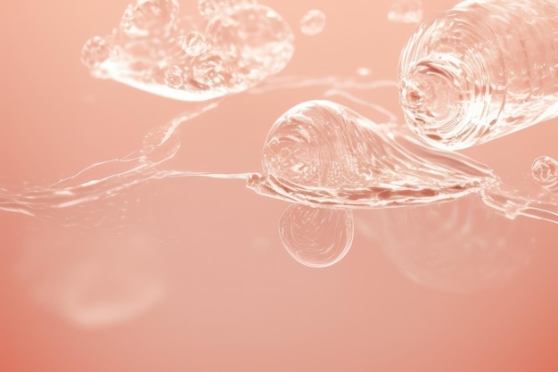 Water bubble on pink background