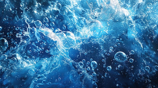 water bubble wallpaper in a sea of exploding blue colors