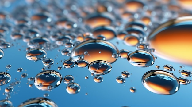 Water bubbles background with text space Generative AI