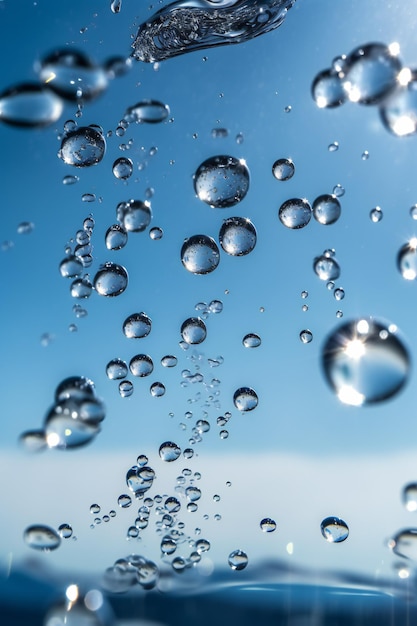 Water bubbles in a glass