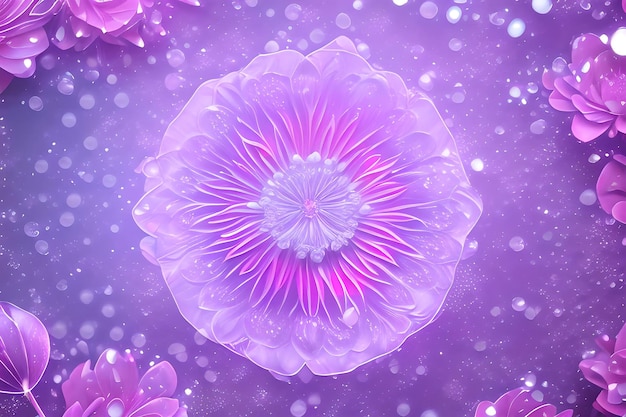 Water circles petals background realistic pink composition with shine and Sakura flowers