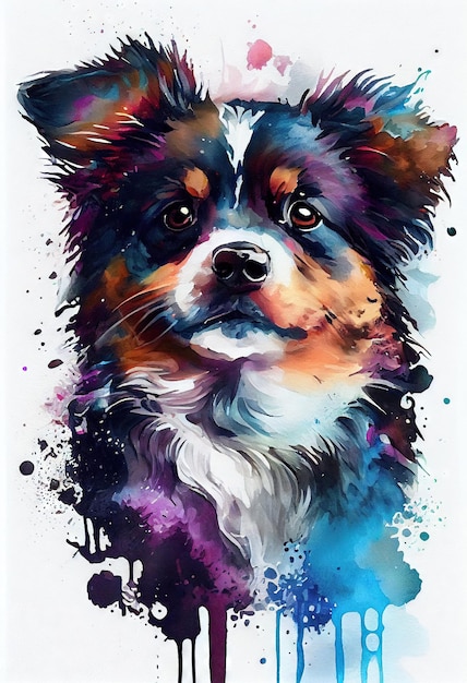 Water color dog cuteart