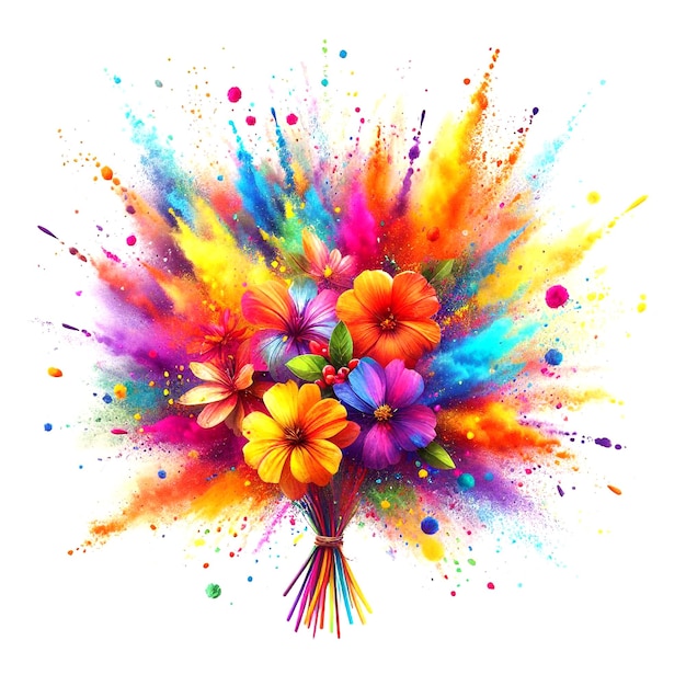 water color happy Holi colored powder explosion